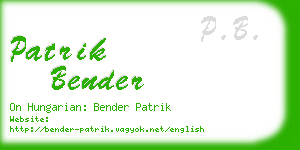 patrik bender business card